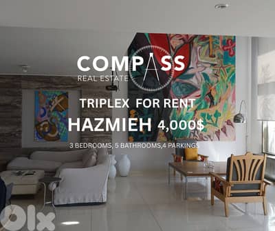 Triplex Apartment for Rent New Mar Takla, Hazmieh