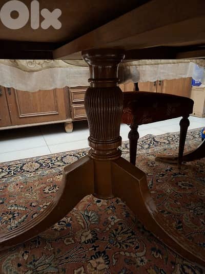 Regency dining table with 8 chairs