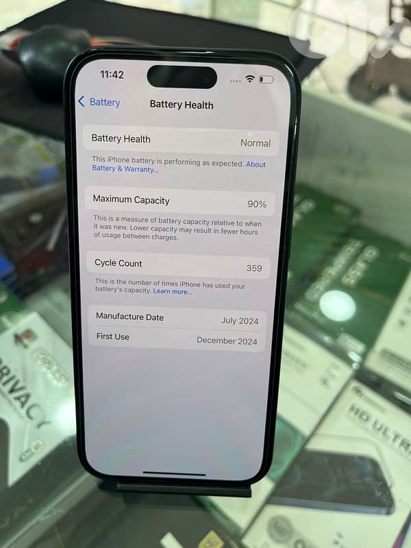 iphone 15 128gb black battery 90% ktir ndif mesh mafkouk 2
