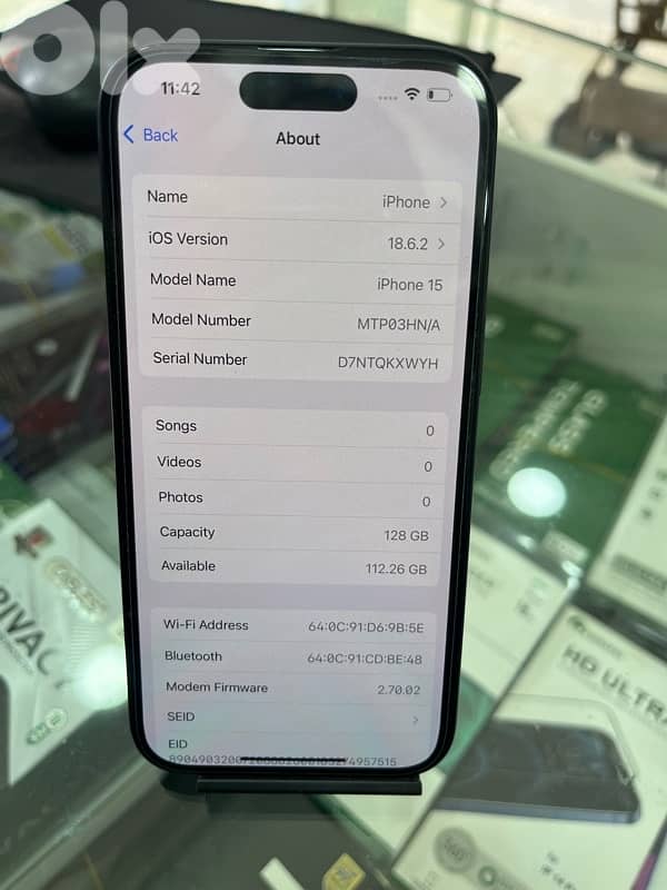 iphone 15 128gb black battery 90% ktir ndif mesh mafkouk 3