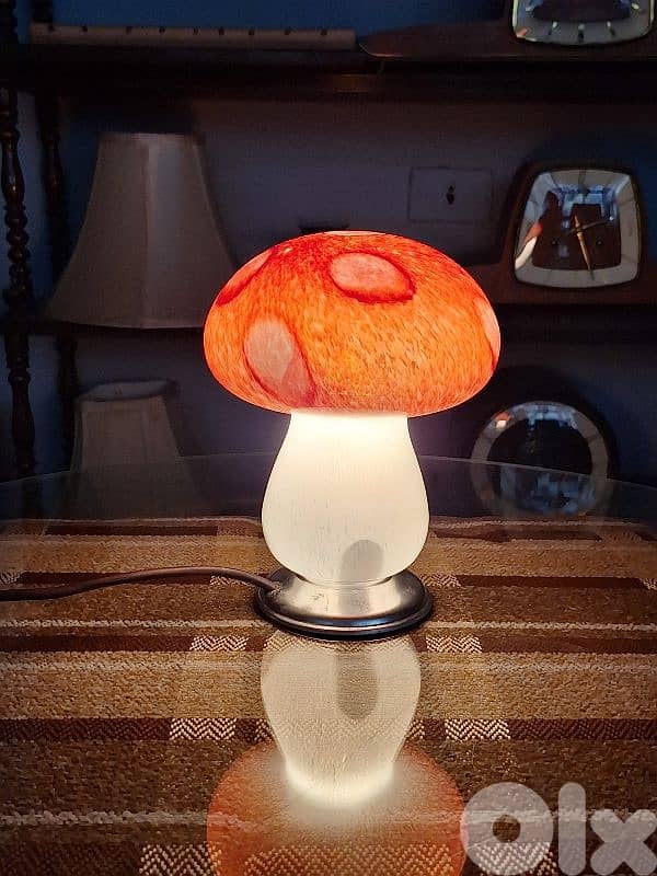 vintage italian mushroom shaped murano lamp 1