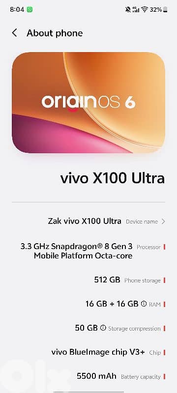 Vivo x100 ultra 5