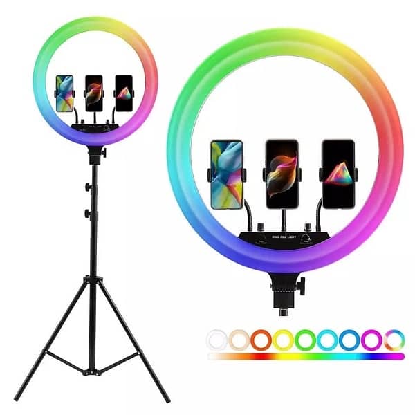 18 INCH RGB Ring Light  Triple Phone Holder 1