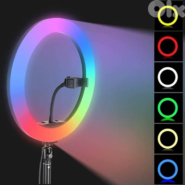18 INCH RGB Ring Light  Triple Phone Holder 5