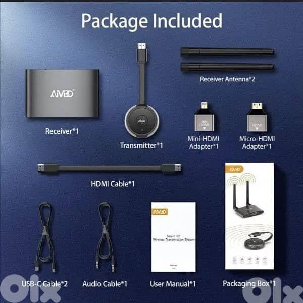 AIMIBO wireless HDMI transmitter and receiver/ 4$ delibery 5