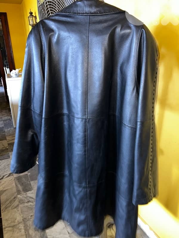 جاكيت جلد اصلي (tranch coat) 1