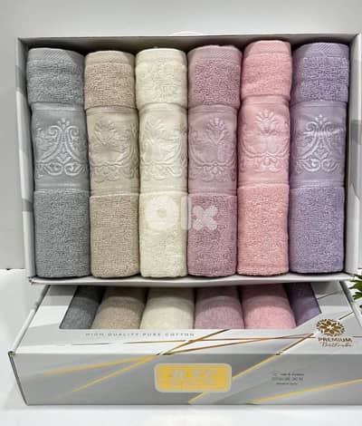 Cotton Face Towels Set - 6 Pieces