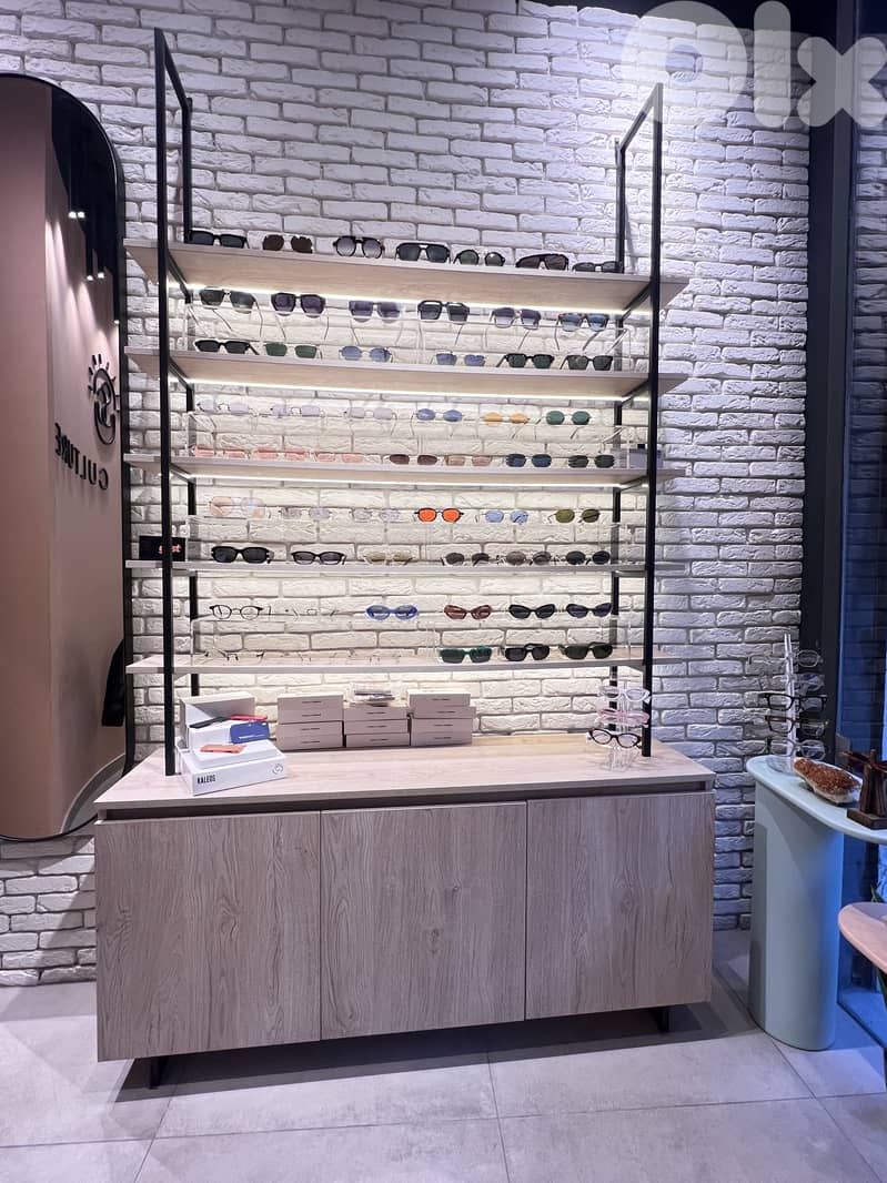 Shop wood dispalys, cabinet , desk, shelves, tables and mirrors 2