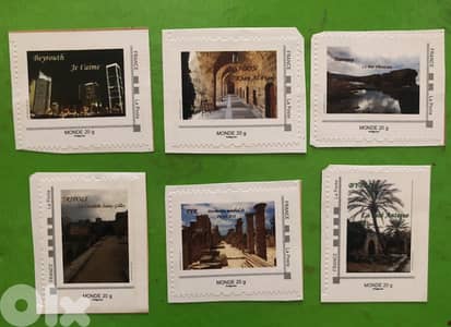6 MNH Sperial Stamps Issued by France on Lebanon places topic year2000
