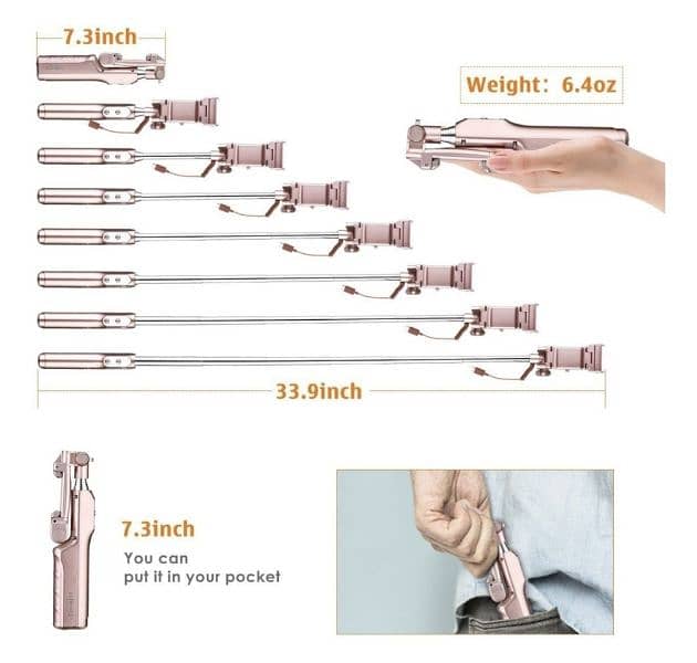 Selfie Stick Luz Led Bluetooth Fotos Nuevo Envio Gratis/4$ delivery 6