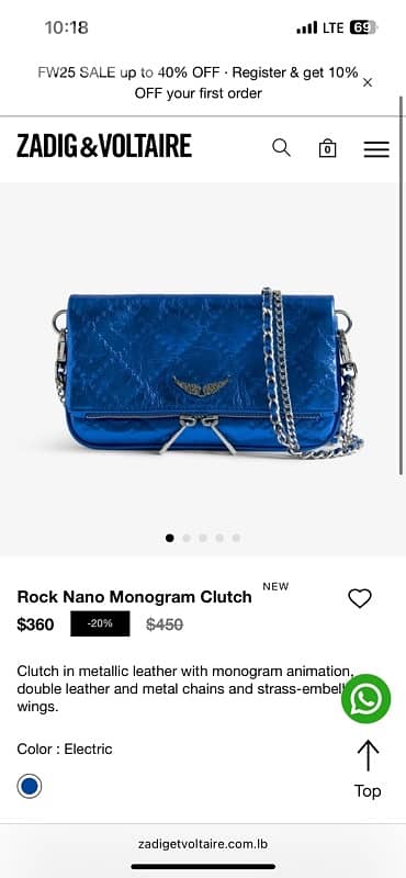 GREAT DEAL, Zadig nano bag discount