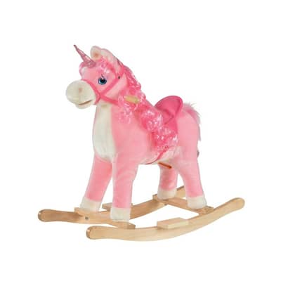 Wooden Ride On Rocking Plush Unicorn - هزّاز للركوب مصنوع من الخشب