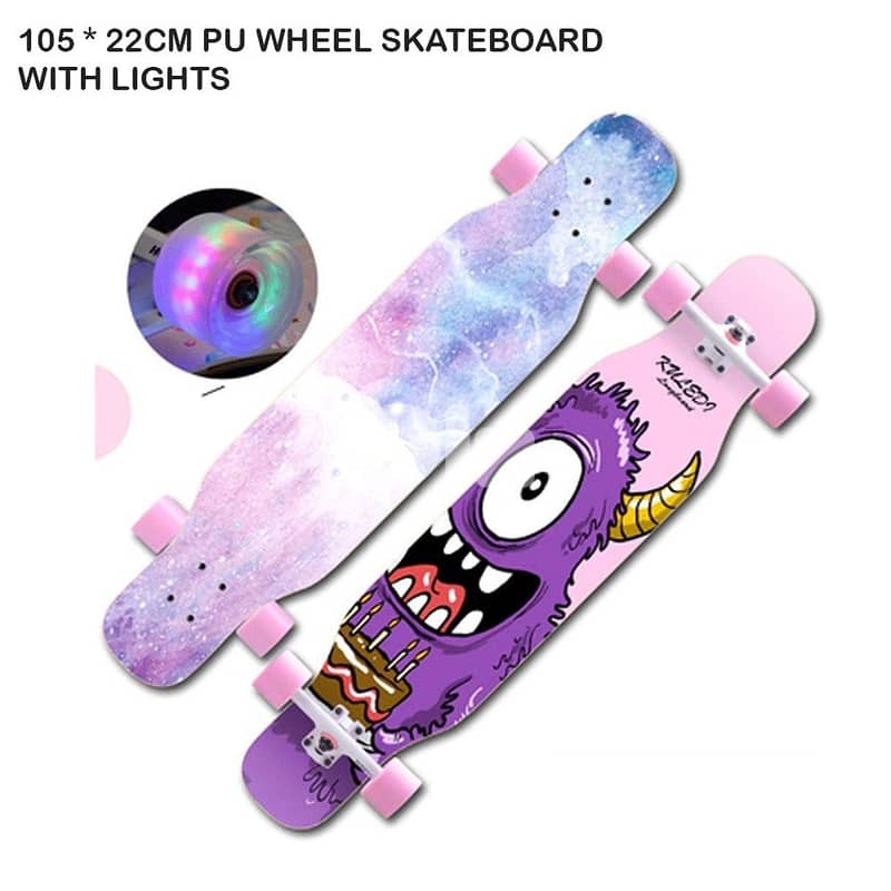 Pinky Skateboard with Lights - لوح تزلج مزوّد بالأضواء 1