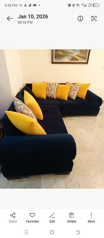 صالون Corner مخملي كحلي – حالة ممتازة وسعر مغري 2