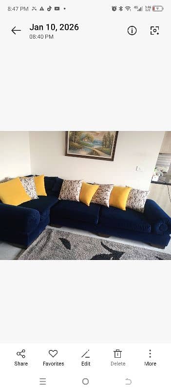 صالون Corner مخملي كحلي – حالة ممتازة وسعر مغري 4