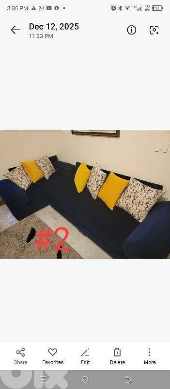 صالون Corner مخملي كحلي – حالة ممتازة وسعر مغري 5