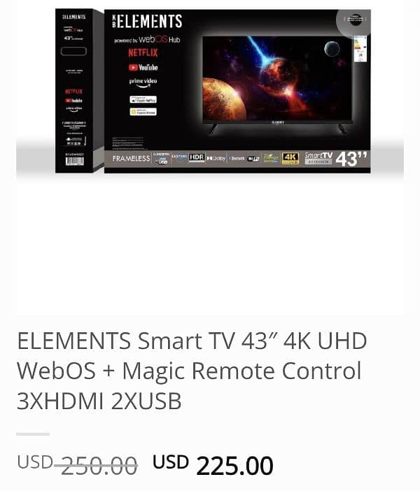 Elements smart tv 43" 1