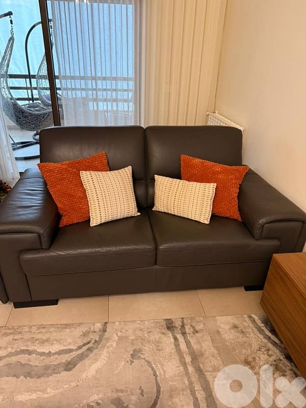 2 italian leather sofas 2