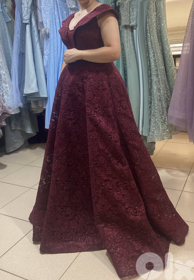 Burgundy dress  X-XXL 1