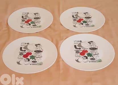 4 pizza plate Bormioli Rocco Ronda  33cm محفور حفر صنع في إسبانيا