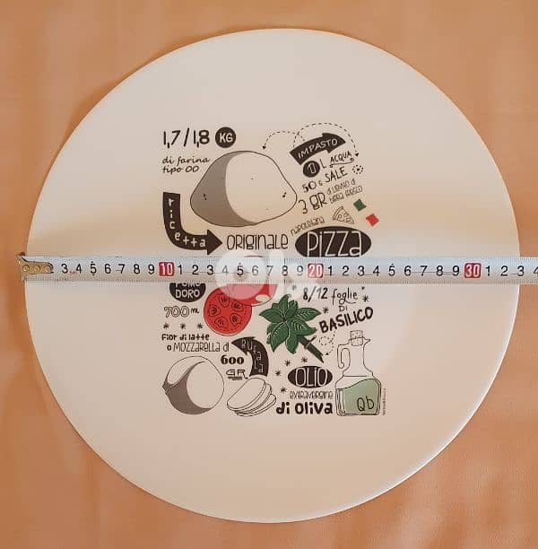 4 pizza plate Bormioli Rocco Ronda  33cm محفور حفر صنع في إسبانيا 11