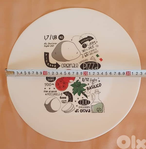 4 pizza plate Bormioli Rocco Ronda  33 CM $ محفور حفر صنع في إسبانيا ٢ 4