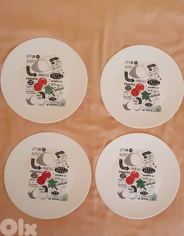 4 pizza plate Bormioli Rocco Ronda  33 CM $ محفور حفر صنع في إسبانيا ٢ 11