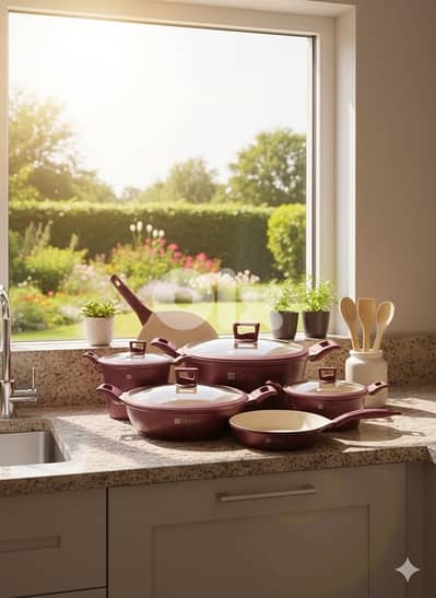 طقم من أواني الطهي السيراميك