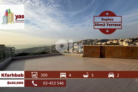 Kfarhbab 300m2| 30m2 Terrace | Brand New Duplex | Panoramic View|EH/IV