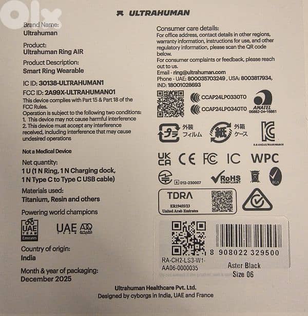 Ultrahuman Ring AIR Aster Black 3