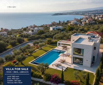 673m2 Villa+Sea/Mountain View+Garden/Terrace+Pool 4sale in Eddeh/Jbeil