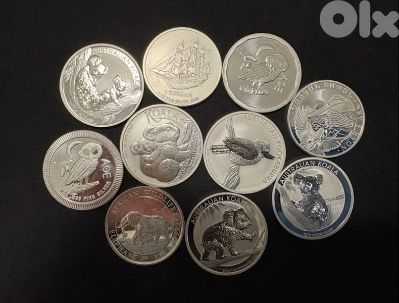 Silver coins 1oz (999) 2