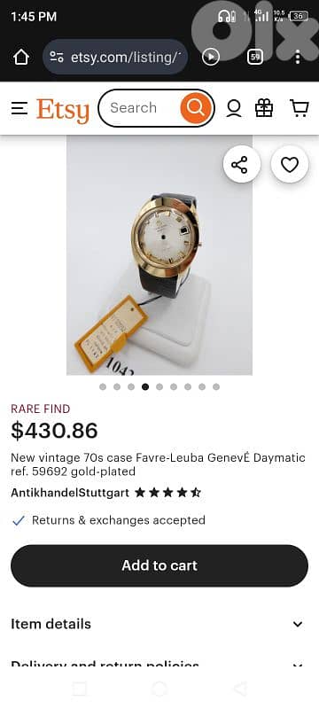 extremely Rare Swiss Vintage Favre Leuba Dynamic Gold plated Automatic 4