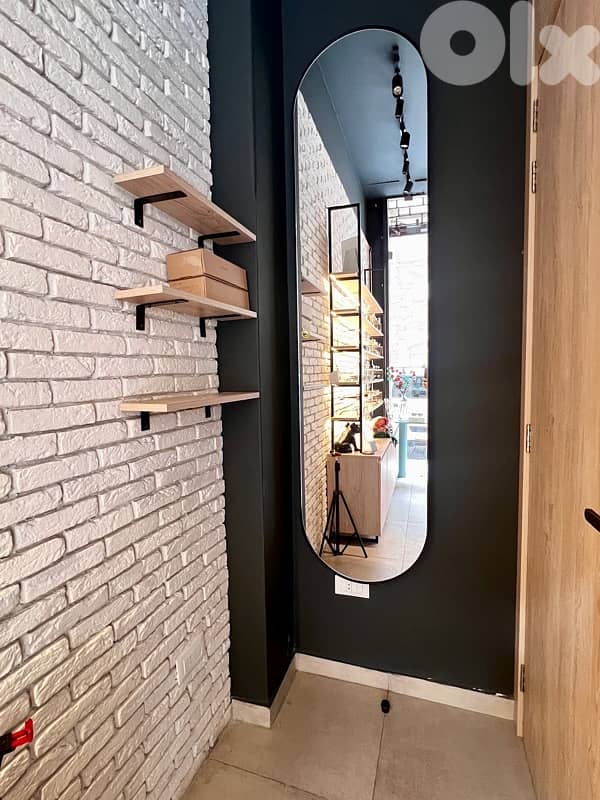 wood dispalys, cabinet , desk, shelves, tables and mirrors for shop 10