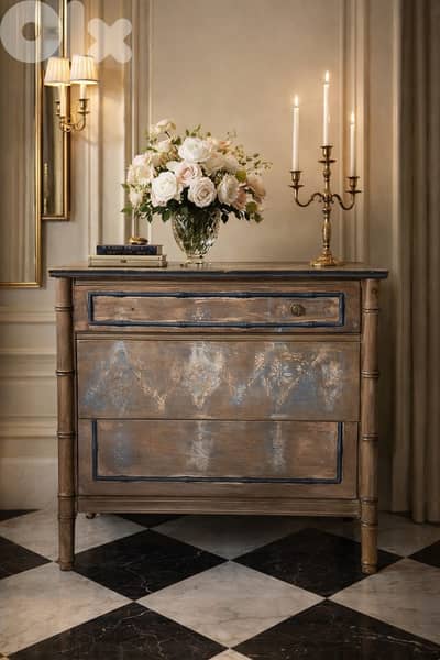 antique set of drawers , refurbished and painted by hand
