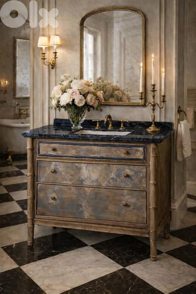 Antiue sink cabinet