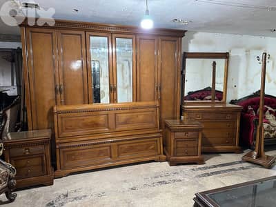 اوضة نوم خشب زان ولاتي كلا ملبسة قشر