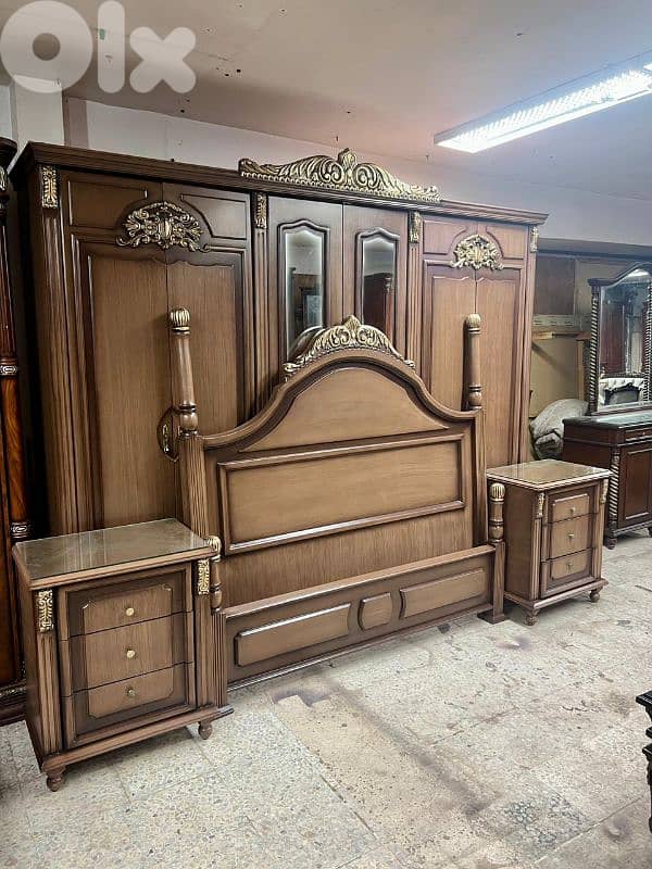 اوضة نوم خشب زان ولاتي ملبسة قشر 1