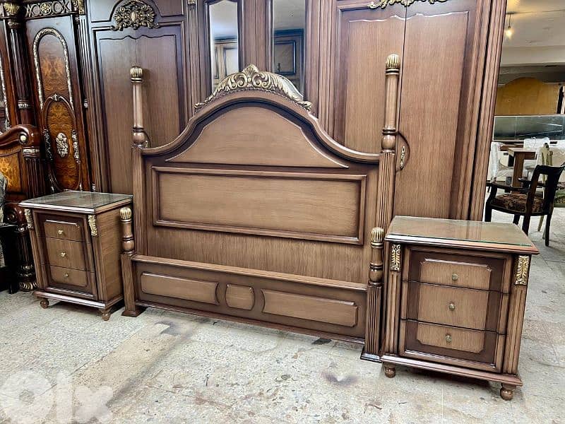 اوضة نوم خشب زان ولاتي ملبسة قشر 8