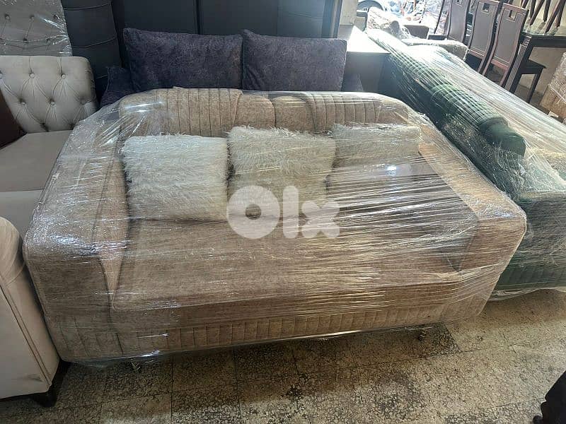 طقم كنبايات مودرن اسفنج إكسترا قماش تركي شبه جديد 2