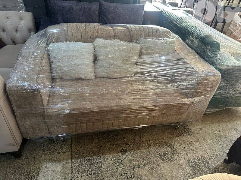 طقم كنبايات مودرن اسفنج إكسترا قماش تركي شبه جديد 4