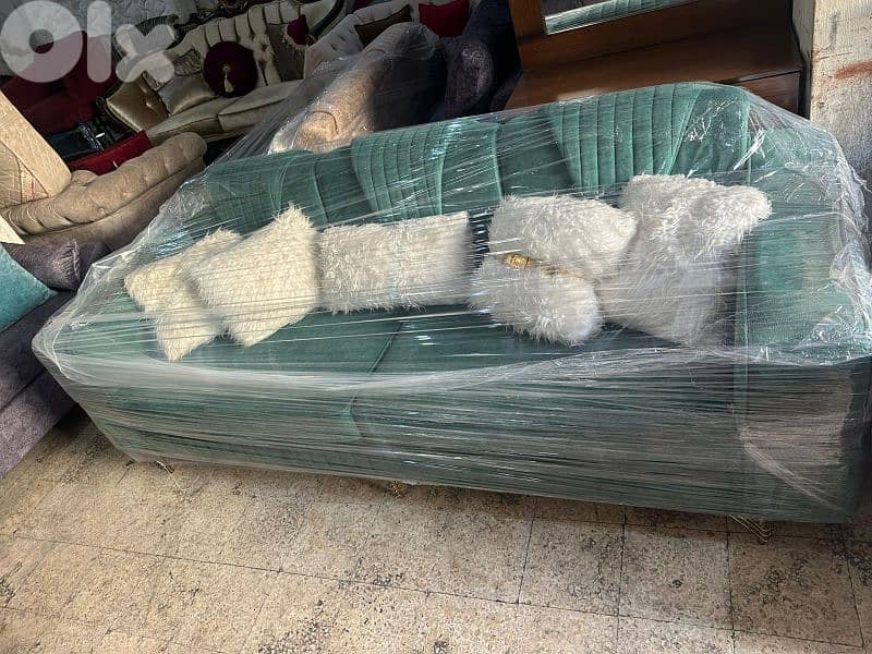 طقم كنبايات مودرن اسفنج إكسترا قماش تركي شبه جديد 7