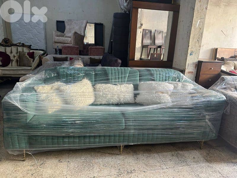 طقم كنبايات مودرن اسفنج إكسترا قماش تركي شبه جديد 8