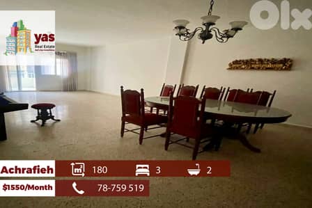 Achrafieh/Mar Mikhael 180m2 | Rnet | Well Maintained | Partial View| O