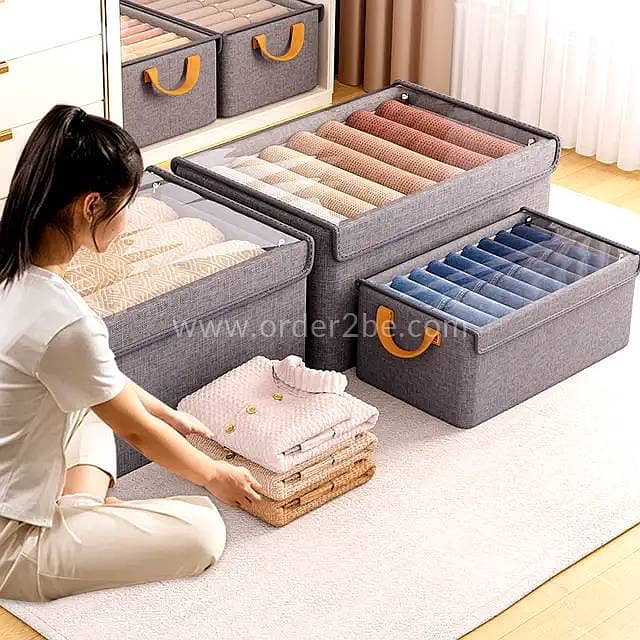 Folding Clothes Organizer Box — Dust-Proof Multipurpose Storage w/ Lid 1