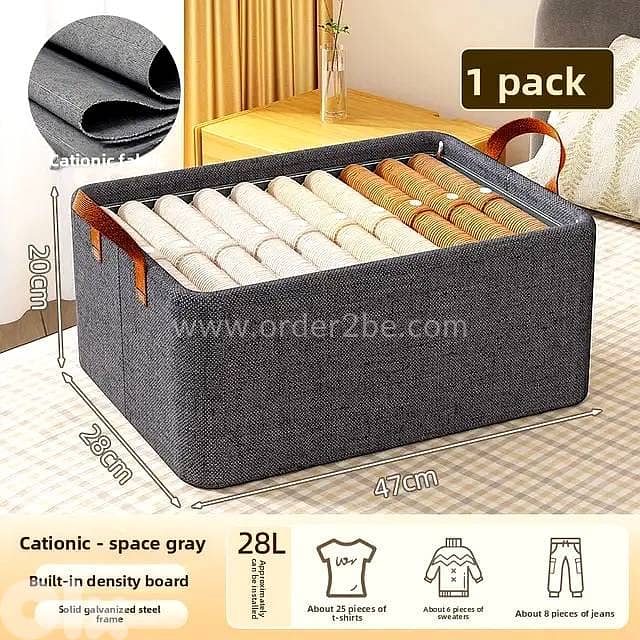 Folding Clothes Organizer Box — Dust-Proof Multipurpose Storage w/ Lid 5