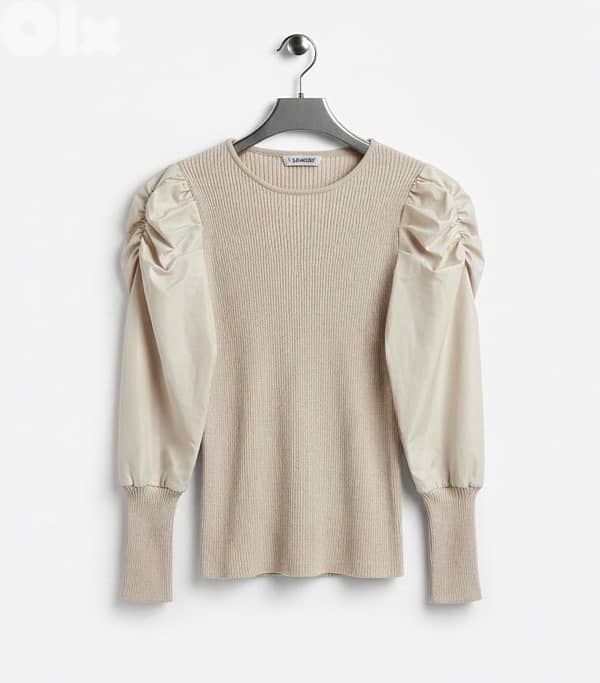 BEIGE  2 textures blouse 1