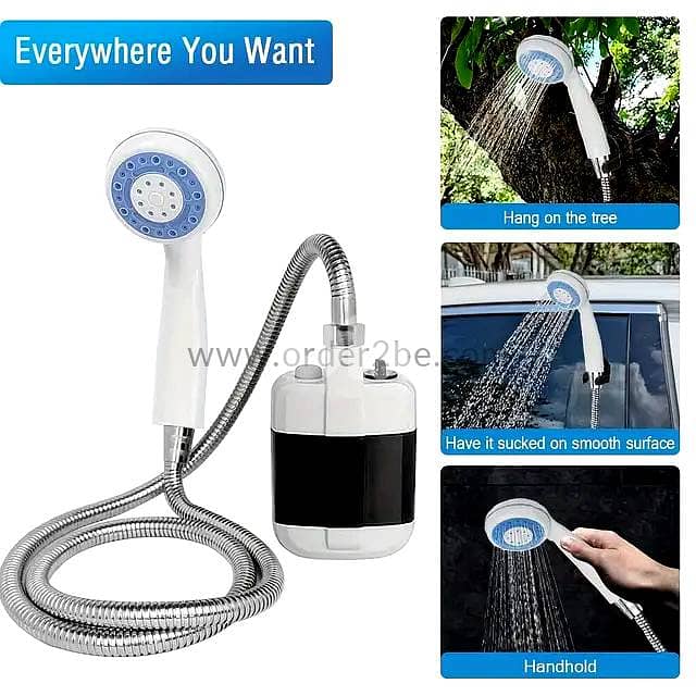 Rechargeable Camping Shower – Portable 2200mAh Pump with Steady Flow 1