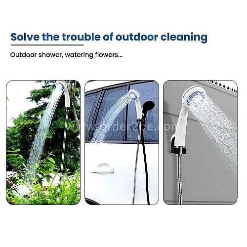 Rechargeable Camping Shower – Portable 2200mAh Pump with Steady Flow 2