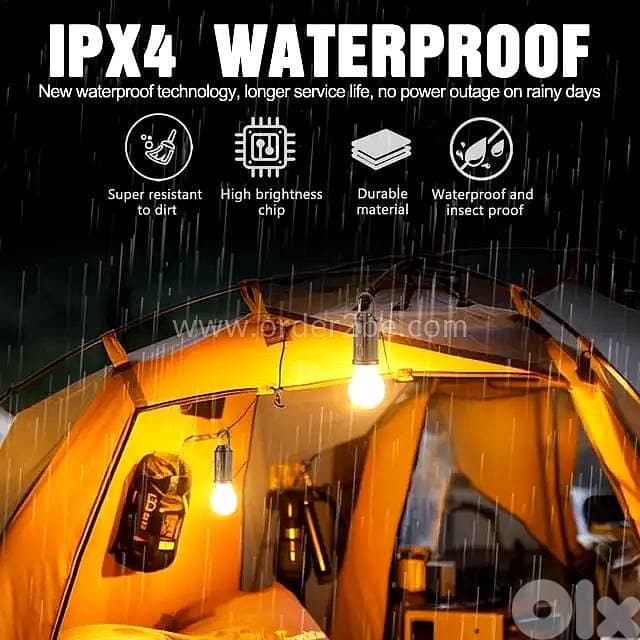 Solar & USB Camping Light — Waterproof LED Tent Lantern, Type-C Charge 3